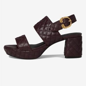 🔥AEROSOLES Camera Quilted Slingback Platform Sandal in Plum🔥